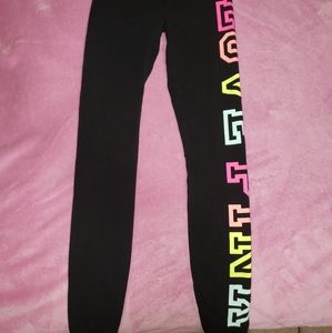VS PINK Logo High waist cotton leggings